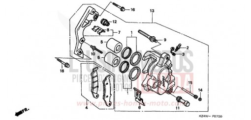 FRONT BRAKE CALIPER CR125RX de 1999
